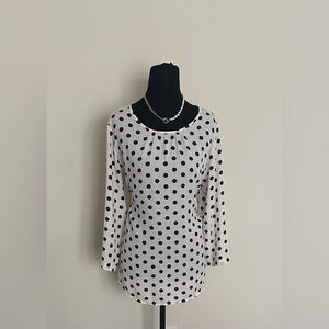 Van Heusen Black and White Polka Dot Blouse